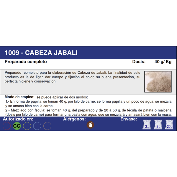 CABEZA JABALI (2 Kg.)