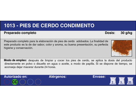 PIES DE CERDO CONDIMENTO (5 Kg.)