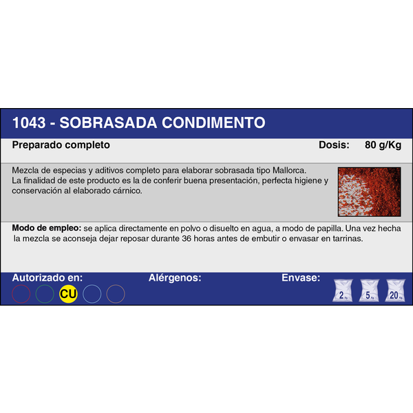 SOBRASADA CONDIMENTO (5 Kg.)