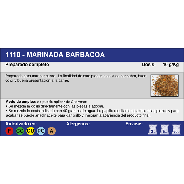 BARBACOA MARINADA POLVO (20 Kg.)