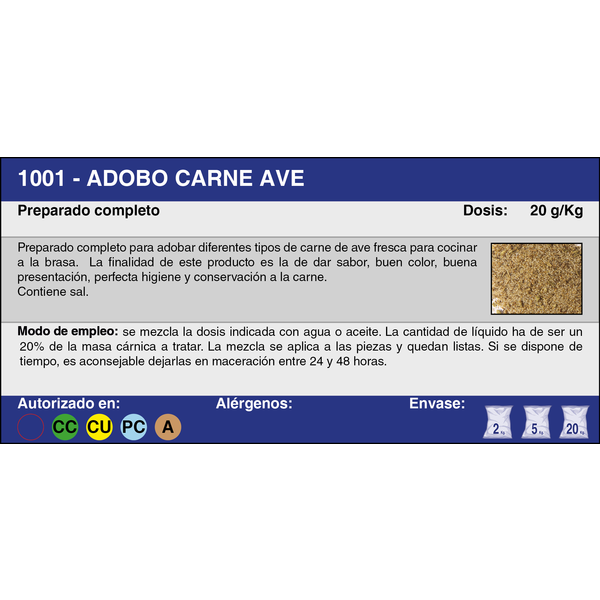 ADOBO CARNE AVE (2 Kg.)