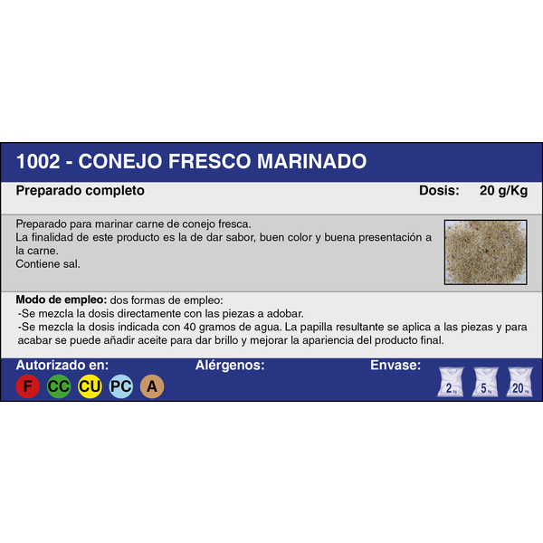 CONEJO F MARINADO (2 Kg.)