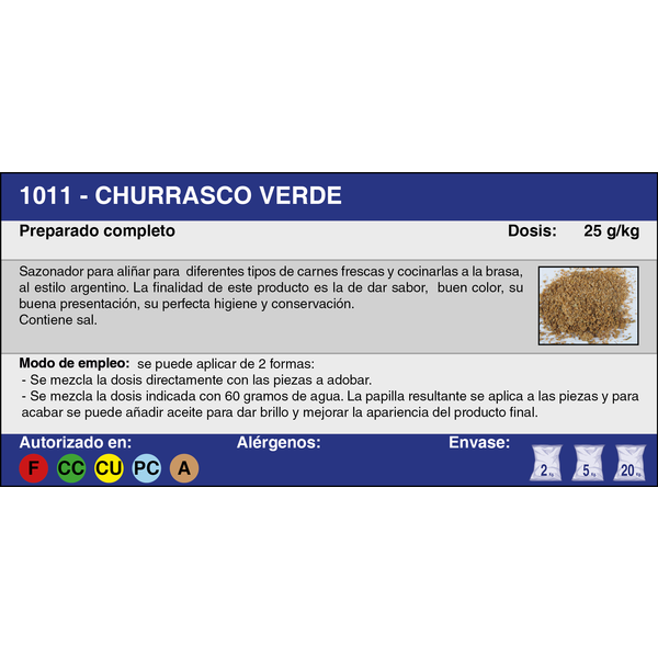 CHURRASCO VERDE (5 Kg.)