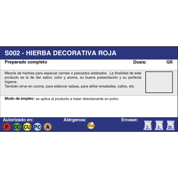 HIERBA DECORATIVA ROJA (20 Kg.)