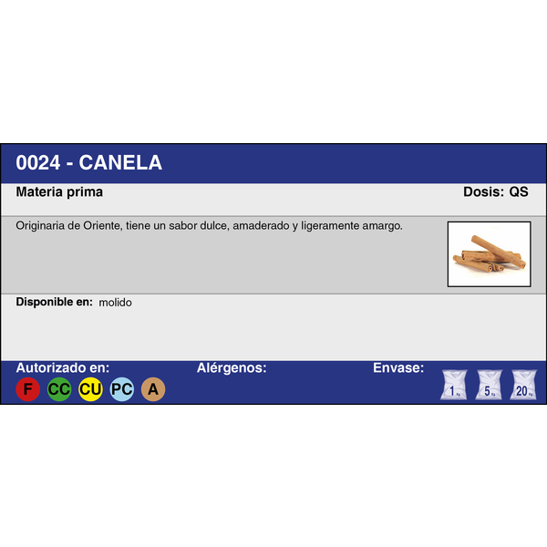CANELA MOLIDA (20 Kg.)