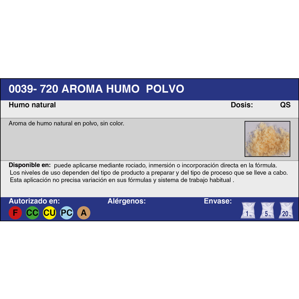 720 AROMA HUMO POLVO (20 Kg.)