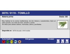 TOMILLO TRITURADO (25 Kg.)