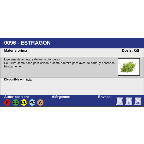 ESTRAGON HOJAS EXTRA (20 Kg.)