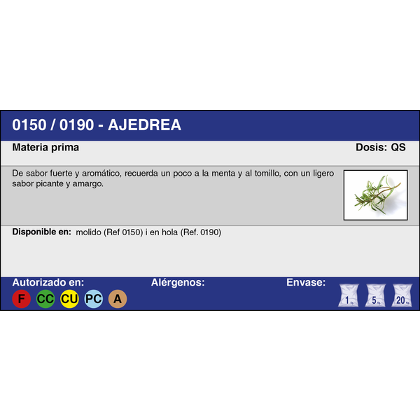 AJEDREA MOLIDA (20 Kg.)