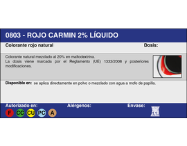 ROJO CARMIN 2% LÍQUIDO (E120) (1,1 Kg.)