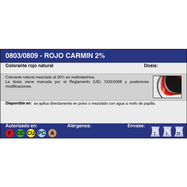ROJO CARMIN 2% POLVO ( 1 Kg.)