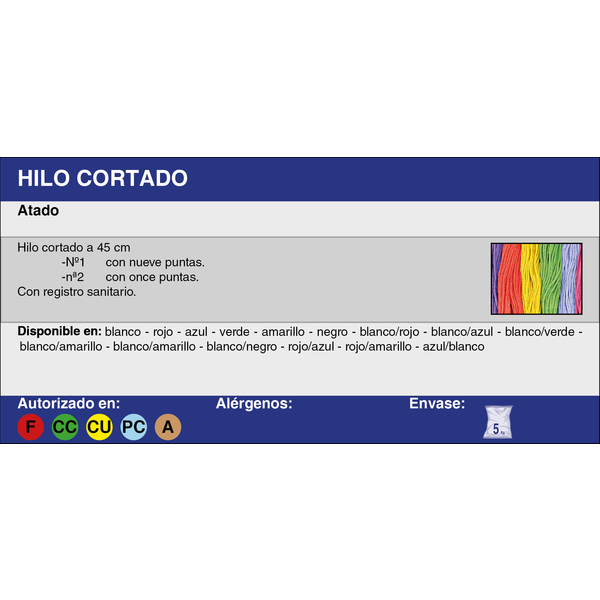 HILO ALG. Nº 2 AZUL-ROJO T. 45 cm (5 Kg.)