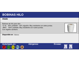 BOBINAS HILO ALG. BLANCO  nº 18  200 grs. (1 Kg.)