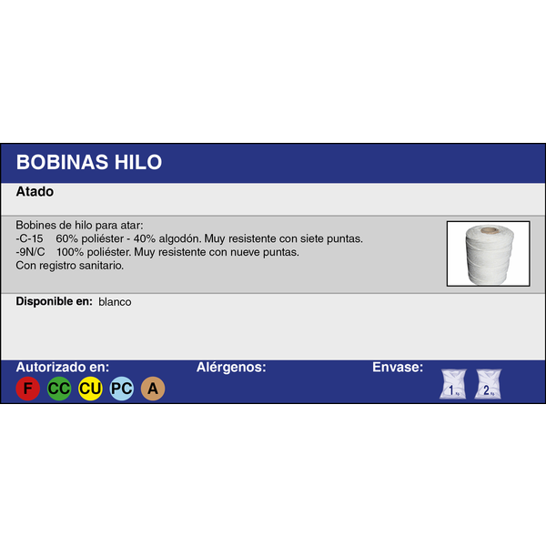 BOBINAS HILO C-06 - 200 GR. (2 kG.)