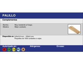 PALILLO MADERA 20 CM