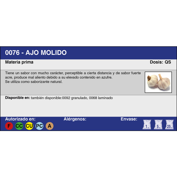 AJO MOLIDO (25 Kg.)