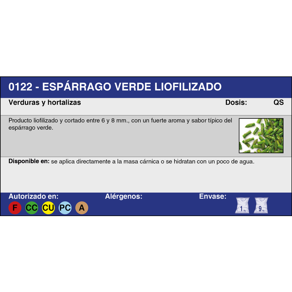 ESPARRAGOS VERDE LIOF. 6-8 MM (9 Kg.)