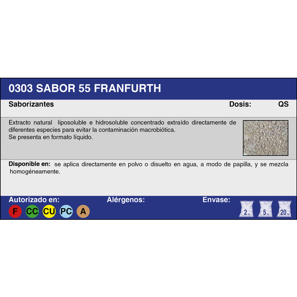 SABOR 55 FRANKFURT (20 Kg.)