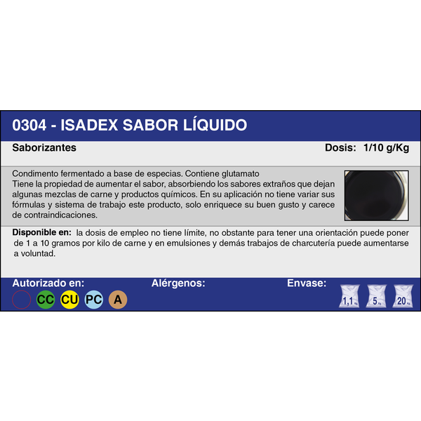 ISADEX SABOR LÍQUIDO (1,1 Kg.)