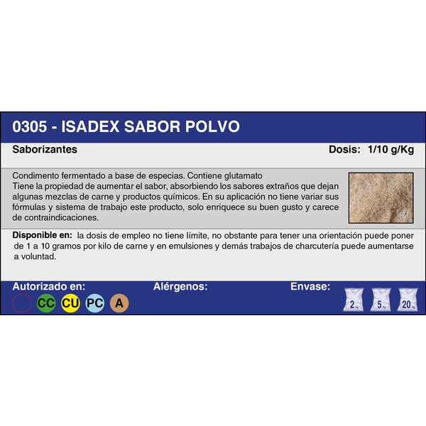 ISADEX SABOR POLVO (2 Kg)