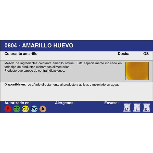 AMARILLO HUEVO LÍQUIDO (1,1 Kg.)