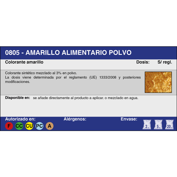 AMARILLO ALIMENTARIO POLVO (2 Kg.)