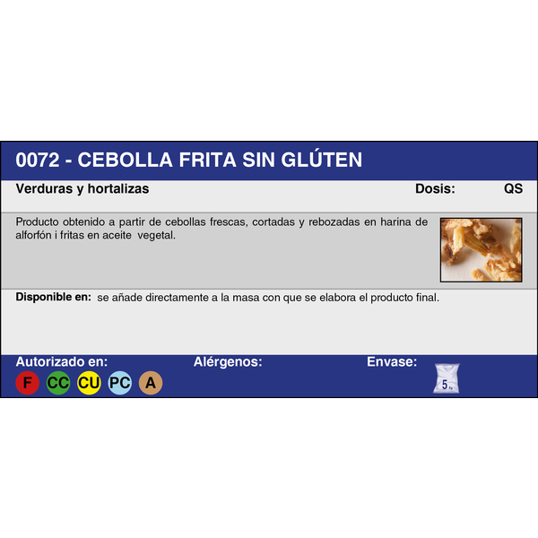 CEBOLLA FRITA S/GLUTEN (5 Kg.)