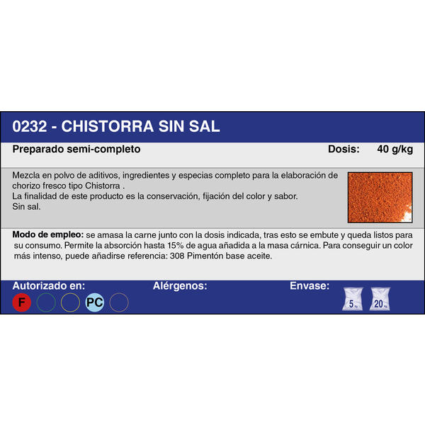 CHISTORRA S/SAL (20 Kg.)