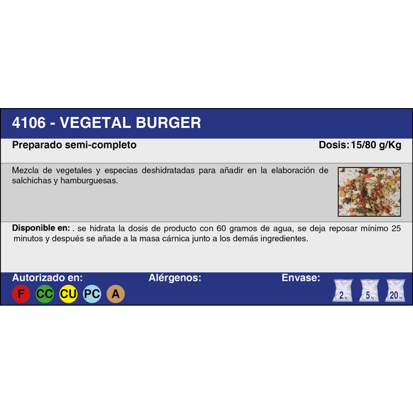 VEGETAL BURGER (20 Kg.)