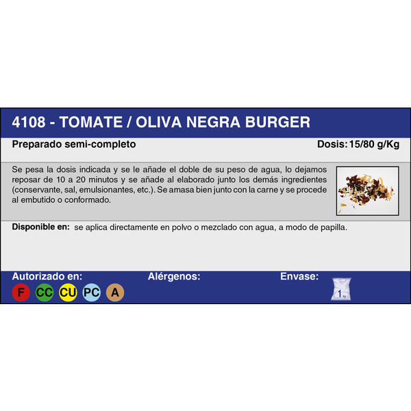 TOMATE-OLIVA NEGRA BURGER  (1 Kg.)