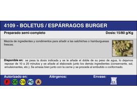 BOLETUS/ESPARRAGOS BURGER (0,5 Kg.)