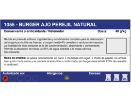 BURGER AJO/PEREJIL (20 Kg.)