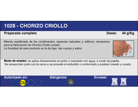 CHORIZO CRIOLLO OREADO (20 Kg.)